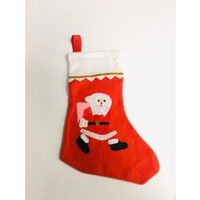Event Party Store Yılbaşı Çorap Keçe Noel Baba Pembe Çuvallı