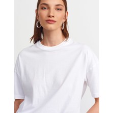 Dilvin 3683 Basic T-Shirt-Beyaz