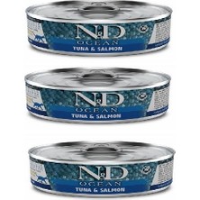 N&d Ocean 3 Adet Tahılsız Ton Somon Yetişkin Yaş Mama 80 gr