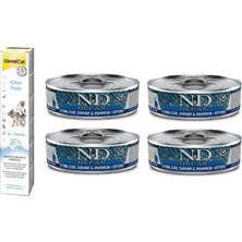 N&d Kitten 4 Adet Ton Karides Balkabağı Yavru Yaş Mama 80 Gr+Gimcat 50 gr Kitten Paste