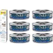 N&d Kitten 6 Adet Ton Karides Balkabağı Yavru Yaş Mama 80 Gr+Gimcat 50 gr Kitten Paste