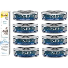 N&d Kitten 8 Adet Ton Karides Balkabağı Yavru Yaş Mama 80 Gr+Gimcat 50 gr Kitten Paste