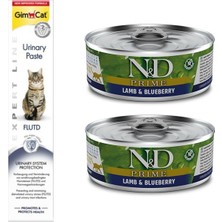 N&d Prime Tahılsız 2 Adet Kuzu Yaban Mersini Yetişkin Yaş Mama 80 Gr+Gimcat 50 gr Urinary Paste
