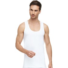 Tutku Elit 3'lü Tutku Elit %100 Pamuklu Klasik Askılı Beyaz Erkek Atlet