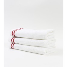 3lü Paket Çift Sıra Bordo Piko Nakışlı El Havlusu 32X35CM