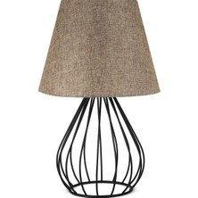 North Home Metal Kafes Gövdeli Kumaş Abajur