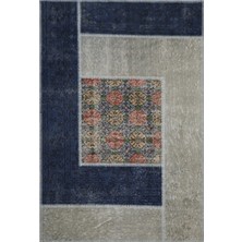 Madalyon Patchwork El Dokuma Antik Anadolu Halısı Blue Window