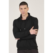 Mascarano Siyah Şal Yaka Esnek Sweatshirt