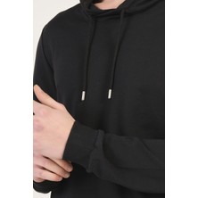 Mascarano Siyah Şal Yaka Esnek Sweatshirt