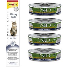 N&d Prime Tahılsız 4 Adet Kuzu Yaban Mersini Yetişkin Yaş Mama 80 Gr+Gimcat Urinary 50 gr