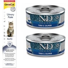 N&d Tahılsız 2 Adet Ton Somon Kedi Yaş Mama 80 Gr+Gimcat 50 gr Urinary Paste
