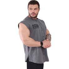 Big Sam Oldschool Bodybuilding Kolsuz Gömlek Antrasit 5044