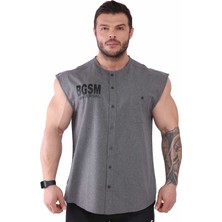 Big Sam Oldschool Bodybuilding Kolsuz Gömlek Antrasit 5044