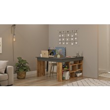 Robin Home Kitaplık Raflı Çalışma Masası Ofis Bilgisayar Masası