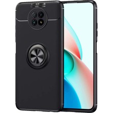 Gpack Xiaomi Redmi Note 9t Kılıf Ravel Silikon Yüzüklü Mıknatıslı Siyah