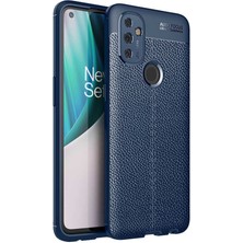 One Plus Nord N10 5g Kılıf Niss Silikon Deri Görünümlü Lacivert