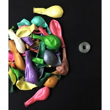 Arentek Karışık Metalik Balon 100 Lü Paket - Balon Zinciri Hediye!!