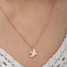Dzg Silver Gümüş Kırlangıç Kolye Kuş Kolye Gümüş Kolye DN473