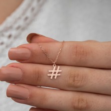 Dzg Silver Gümüş Hashtag Kolye Gümüş Kolye DN512