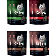 Reflex Plus Pouch Kedi Jöleli & Parçalı Yaş Mama (8 Adet x 100GR)