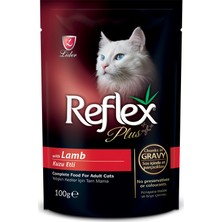 Reflex Plus Pouch Kuzu Etli Yaş Mama 100 gr (8 Adet)