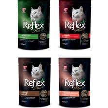 Reflex Plus Pouch Kedi Jöleli & Parçalı Yaş Mama (4 Adet x 100GR)