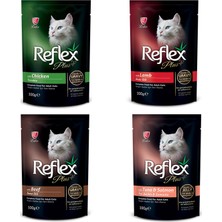 Reflex Plus Pouch Kedi Jöleli & Parçalı Yaş Mama (4 Adet x 100GR)