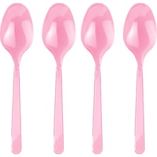 Roll-Up Pembe Plastik Kaşık 25'li
