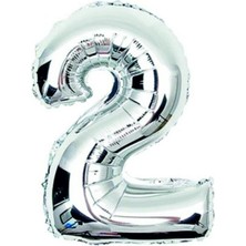 İKM Rakam Balon Folyo Küçük Boy 35 cm Gümüş 2