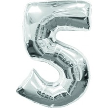 İKM Rakam Balon Folyo Küçük Boy 35 cm Gümüş 5