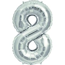 İKM Rakam Balon Folyo Küçük Boy 35 cm Gümüş 8