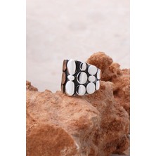 Sümer Telkari Hera Pullu El İşi Tasarım Gümüş Yüzük 2036