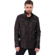 Franko Armondi Erkek Gerçek Deri Klasik Ceket Siyah K-1610-20055 Fa5