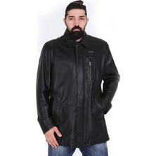 Franko Armondi Erkek Gerçek Deri Klasik Ceket Siyah U-189-20268 Fa6