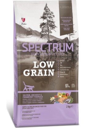 Spectrum Low Grain Kısırlaştırılmış Yetişkin Kedi Maması Somonlu&hamsili&kızılcıklı 2 kg