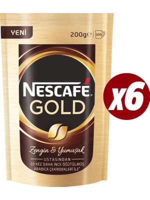 Nescafe Gold Hazır Kahve 200 gr x 6'lı