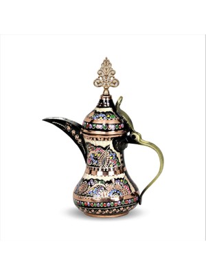 Sonay Bakırcılık Gül Çiçek Mırra Küçük Boy Bakır Arap Çaydanlık Sütlük 300 ml