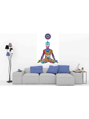 Kt Decoration Padmasana Renkli Yoga Sticker