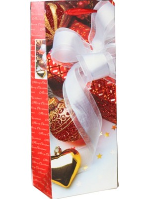 Event Party Store Yılbaşı Çanta Şişe Boyu Beyaz Fiyonk 14CM x 39CM x 8,5cm