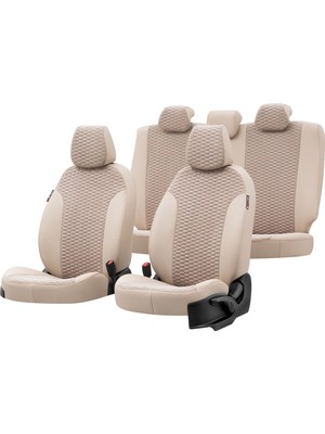 Otom Ssangyong Korando Sports 2012-2017 Özel Üretim Koltuk Kılıfı Tokyo Design Tay Tüyü Bej