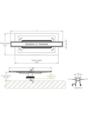 Hüppe Galata x Dus Kanali Yandan Çikisli Mat Satine 40 cm