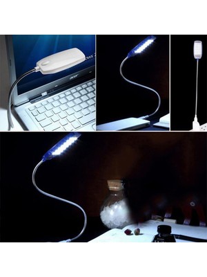 Microcase Esnek USB Pc Notebook LED Lamba Aydınlatma - AL2486 Beyaz Renk