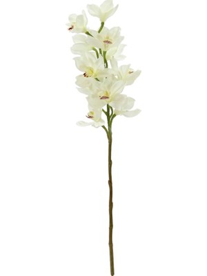 Dekorsende Yapay Cymbdium Orkide Dalı Beyaz