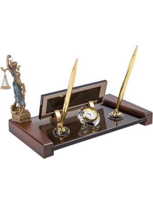 HDY İsme Özel Füme Adalet Themis Heykelli Avukatlar İçin Doğal Dekoratif Mermer Kristal Cam Masa İsimliği
