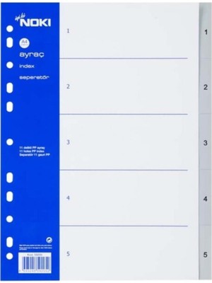 Noki Seperatör 1-5 Rakamlı Plastik A4 59205