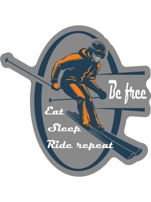 Sticker Atölyesi Vintage Ski-Kayak-Snowboard Sticker - 24115