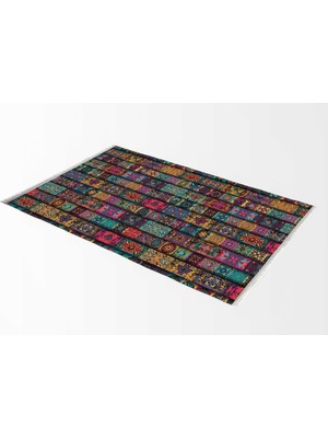 Halı Vagonu Soft Kilim - Renkli Saçaklı Dijital Baskı HV-SK-905