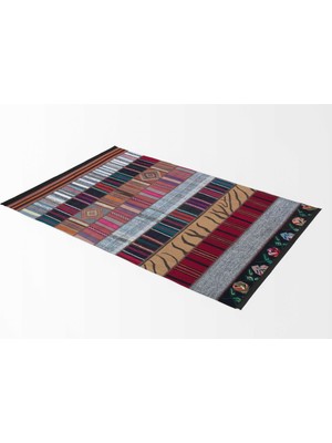 Halı Vagonu Soft Kilim - Patchwork Saçaklı Dijital Baskı Hv-Sk-K2