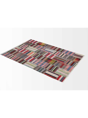 Halı Vagonu Soft Kilim - Patchwork Saçaklı Dijital Baskı Hv-Sk-K5