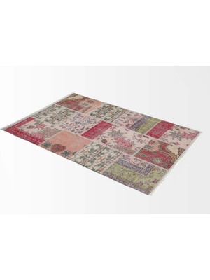 Halı Vagonu Soft Kilim - Patchwork Saçaklı Dijital Baskı Hv-Sk-K9